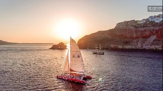 The Santorini Catamaran Red Cruise with Meal & Drinks - 